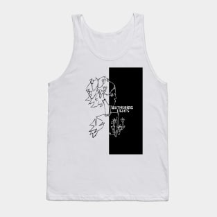 Wuthering Lights Split Black White Line Art, Bronte Tank Top